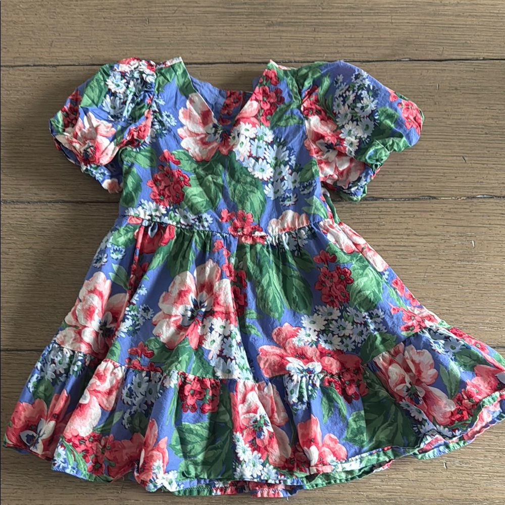 Janie & Jack Floral Puff Sleeve Dress